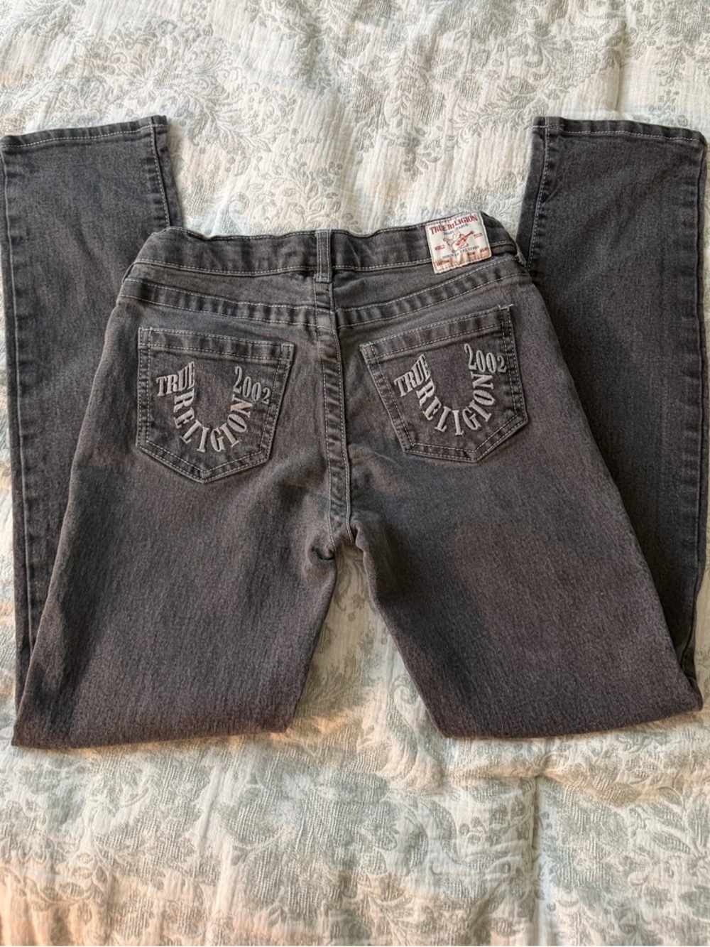 True Religion Geno Relaxed Slim Jeans Black Wash Size 10